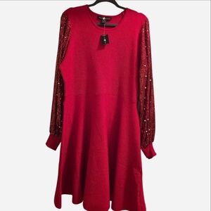 Ashley Stewart Vibrant Red Holiday Dress